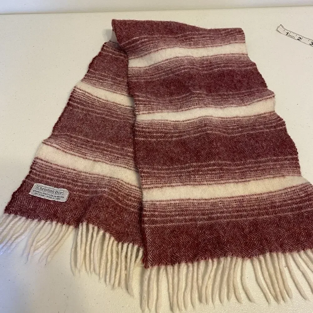 VTG 1990s Luxurious Christian Dior Fridge Scarf Neck Warmer Wool Angora Nylon